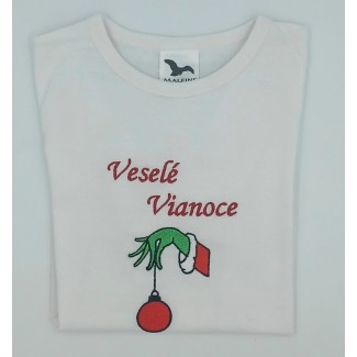 Vianočný detský vyšívaný textil Grinch