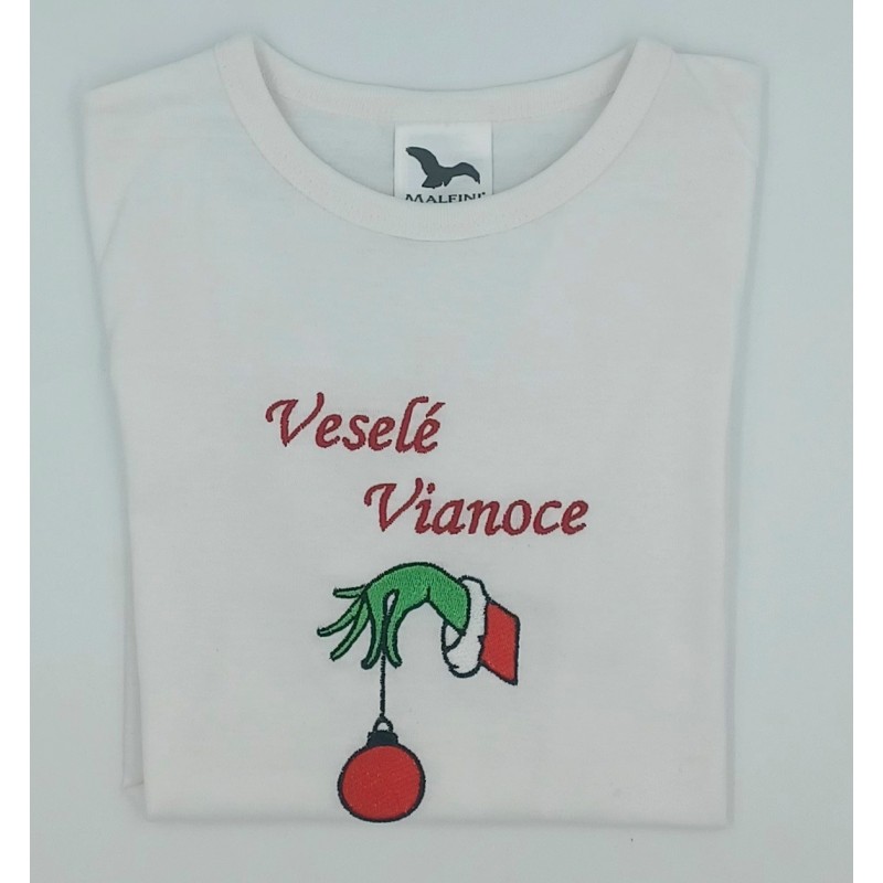 Vianočný detský vyšívaný textil Grinch