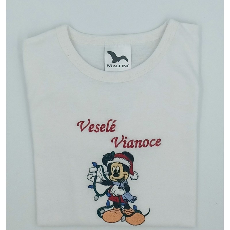 Vianočný detský vyšívaný textil Mickey