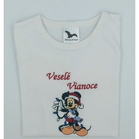 Vianočný detský vyšívaný textil Mickey