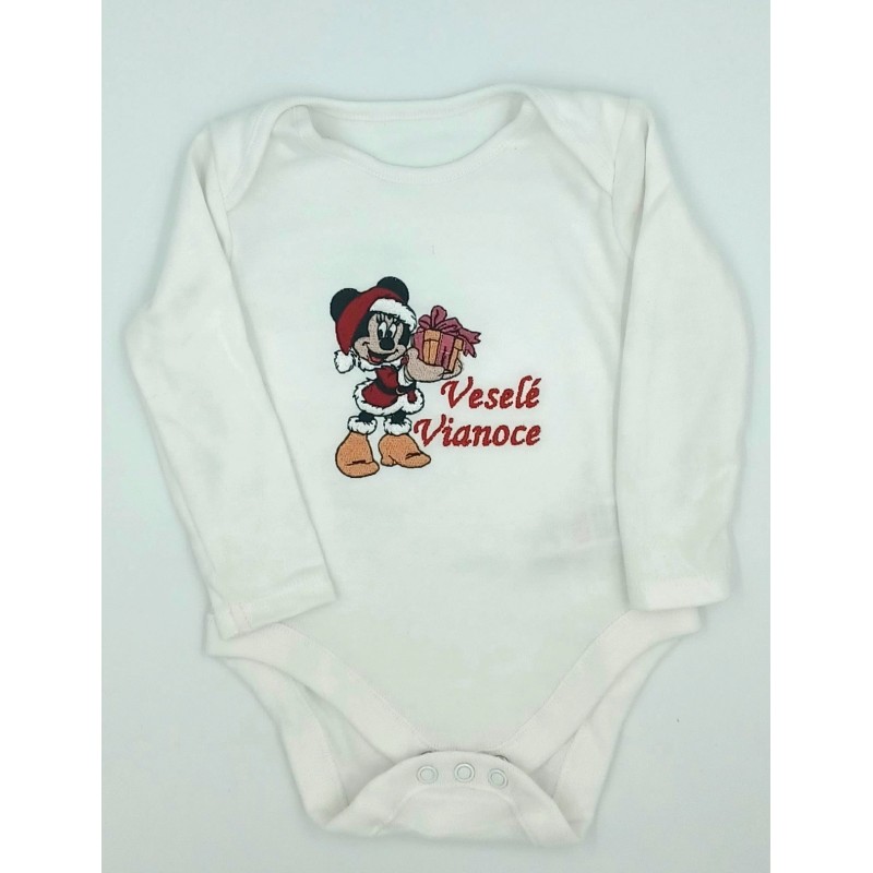 Vianočný detský vyšívaný textil Minnie
