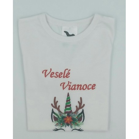Vianočný detský vyšívaný textil Jednorožec