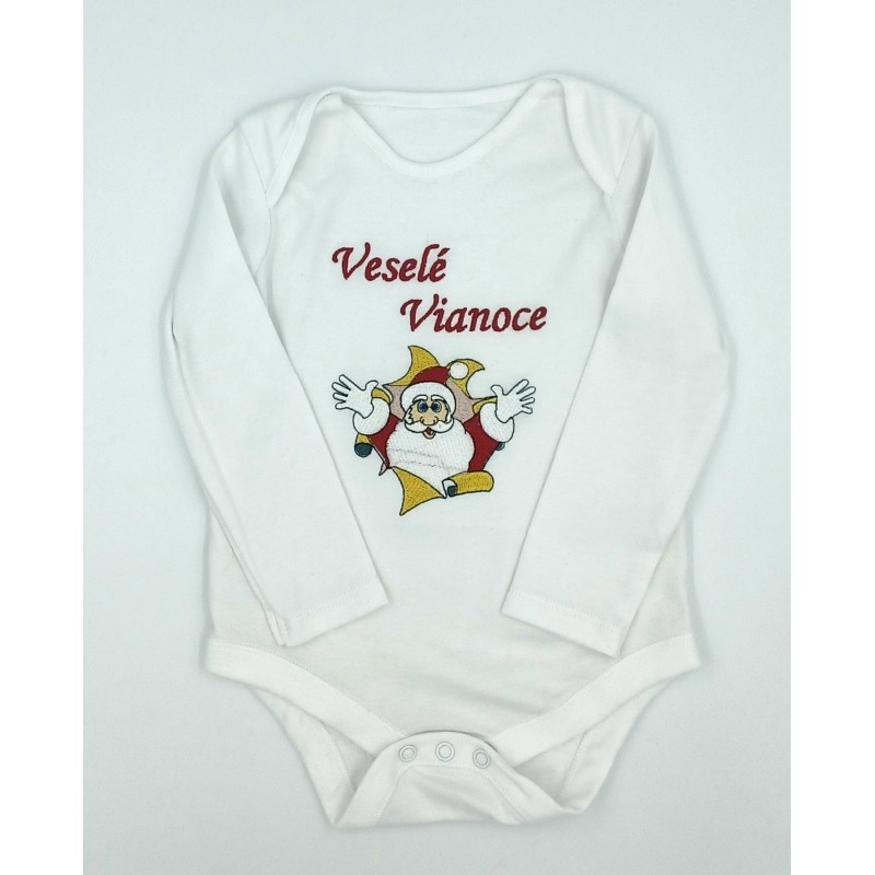 Vianočný detský vyšívaný textil Santa Claus