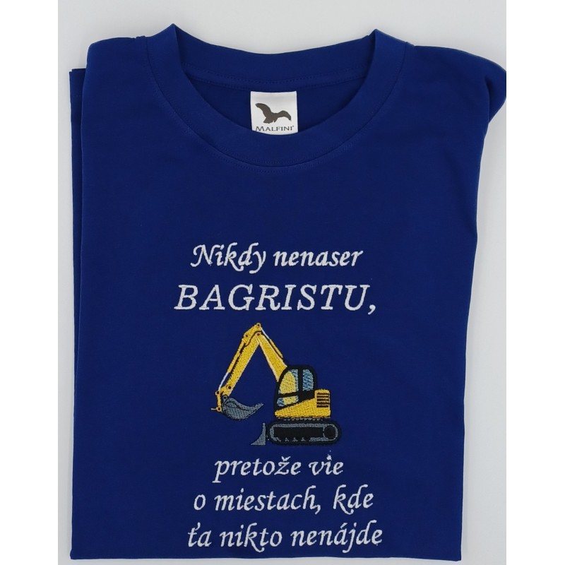 Vyšívané tričko s bagrom