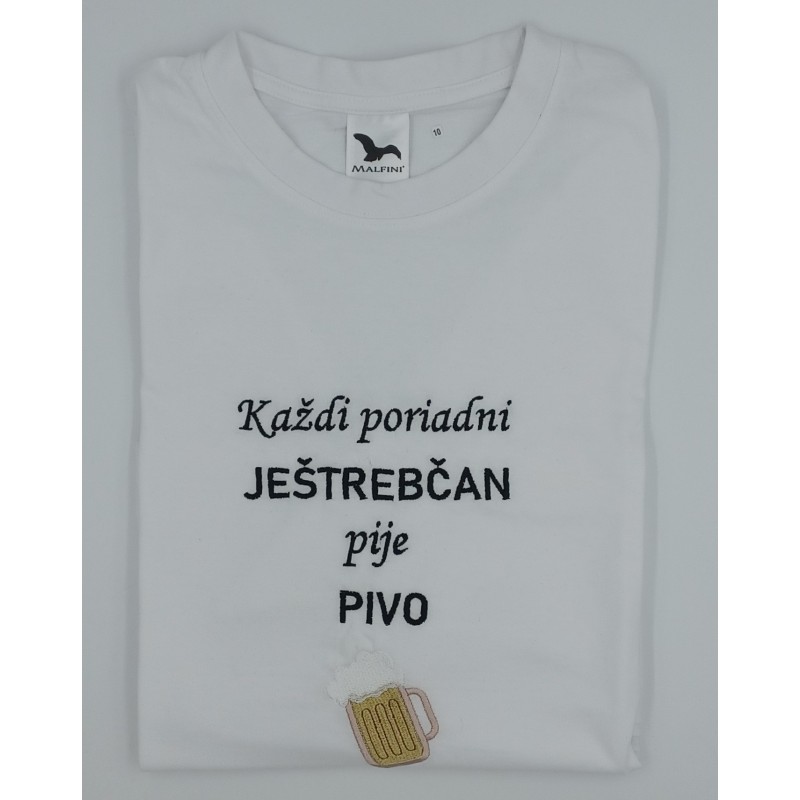 Vyšívané tričko s motívom piva