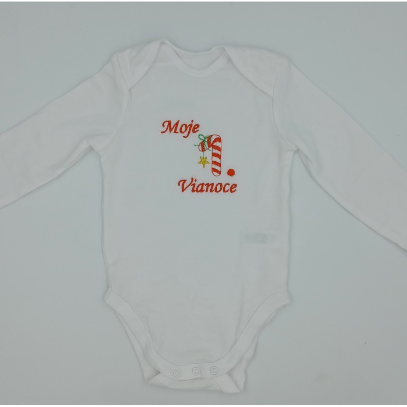 Vianočný detský vyšívaný textil Moje 1. vianoce