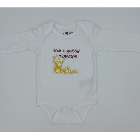 Detský vianočný vyšívaný textil jeleň