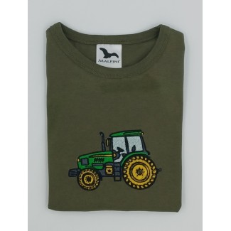 Detský vyšívaný textil traktor
