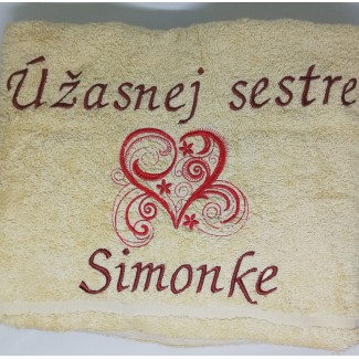 Osuška so srdcom a s venovaním