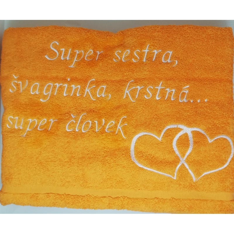 Osuška so srdciami a s venovaním