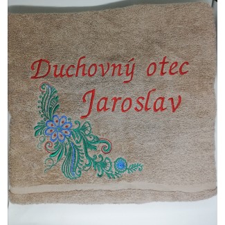 Osuška s ornamentom a s menom