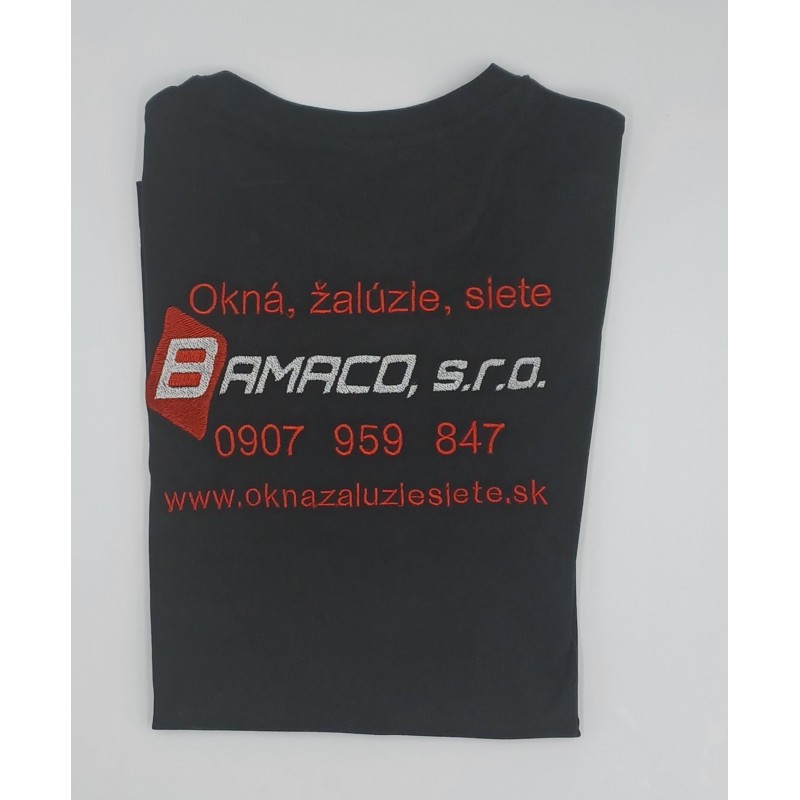 Vyšívané tričko s logom a údajmi o firme