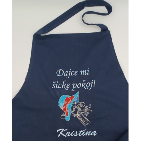 Vyšívaná zástera s ťavou a s menom