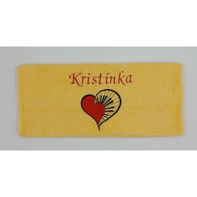 Uterák s motívom klavíra a s menom